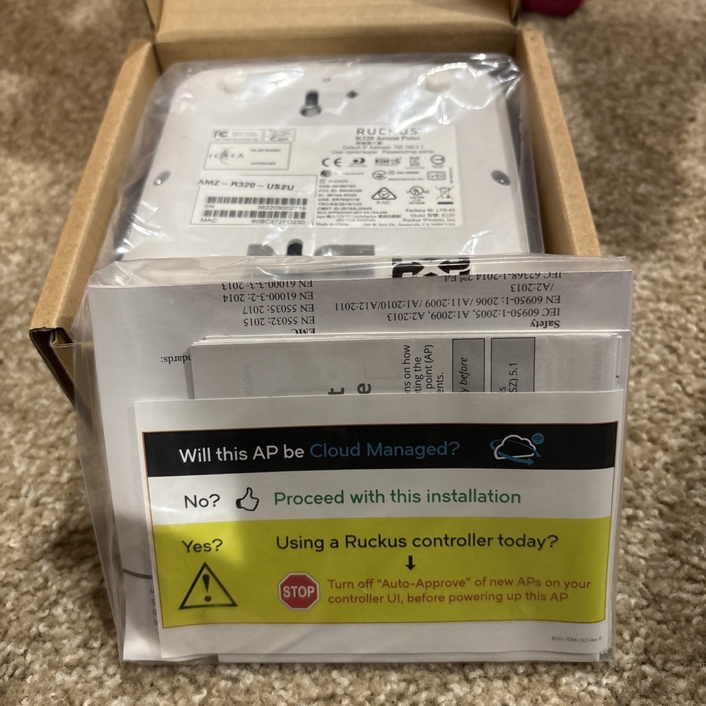 Ruckus Access Point Unisex OS White R320 Unleashed Wi-Fi 5 Dual Band PoE IoT